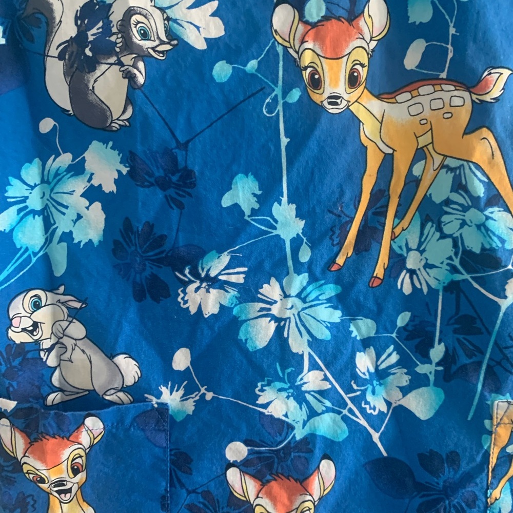Disney Bambi & Thumper size Medium scrub top RARE